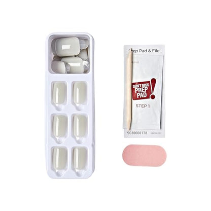 KISS imPRESS Color No Glue Mani 30 Pcs Press On Nails, Light Blue, Short Size, Oval Shape, Simple Peel & Press Easy Apply, Hassel-Free Removal, Essential Tools Included