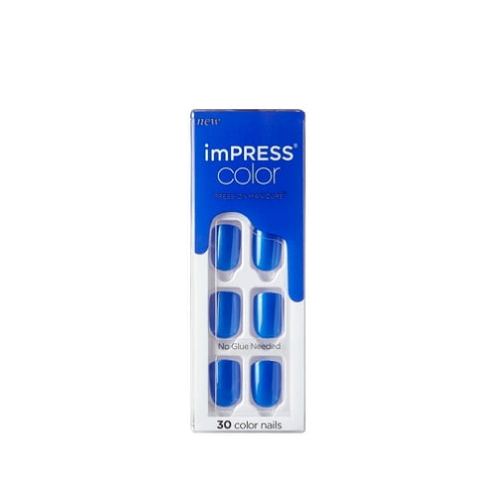 KISS imPRESS Color Press-On Nails, 'Deep Ocean', 30 Count