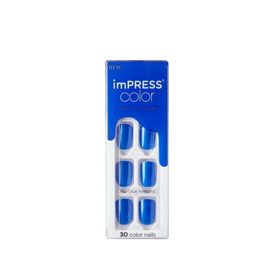 KISS imPRESS Color Press-On Nails, 'Deep Ocean', 30 Count