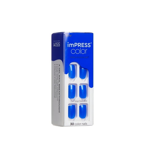 KISS imPRESS Color Press-On Nails, 'Deep Ocean', 30 Count