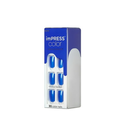 KISS imPRESS Color Press-On Nails, 'Deep Ocean', 30 Count