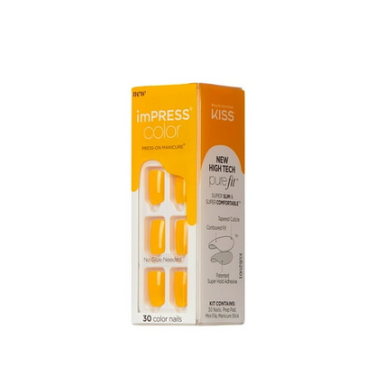 KISS imPRESS Color Press-On Nails, 'Cheerful Heart', 30 Count