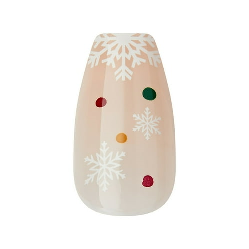 imPRESS Holiday Press-On Nails, Cozy Comfort, Green, Medium Length, Coffin Shape, 30 Ct.