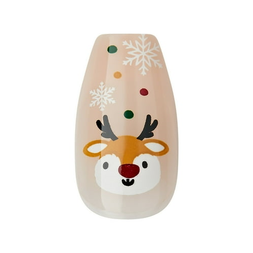 imPRESS Holiday Press-On Nails, Cozy Comfort, Green, Medium Length, Coffin Shape, 30 Ct.