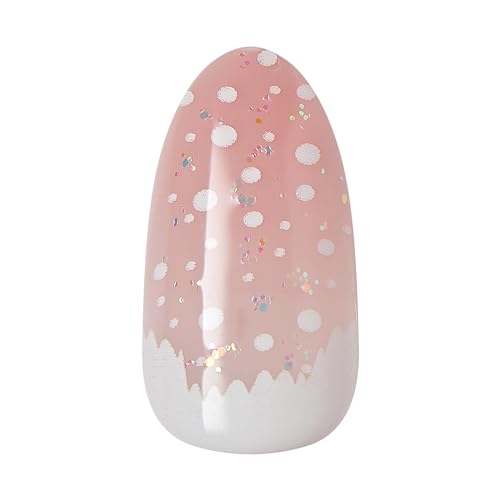imPRESS imPRESS Design Press-On Nails, Love at frost sight, Neutral, Medium Size, Almond Shape, 30 Nails, Prep Pad, Instructions Sheet, 1 Manicure Stick, 1 Mini File