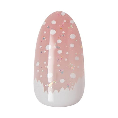 imPRESS imPRESS Design Press-On Nails, Love at frost sight, Neutral, Medium Size, Almond Shape, 30 Nails, Prep Pad, Instructions Sheet, 1 Manicure Stick, 1 Mini File