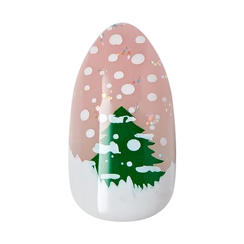imPRESS imPRESS Design Press-On Nails, Love at frost sight, Neutral, Medium Size, Almond Shape, 30 Nails, Prep Pad, Instructions Sheet, 1 Manicure Stick, 1 Mini File