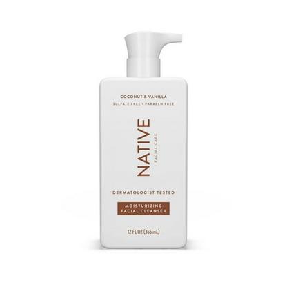 Native Moisturizing Facial Cleanser, Coconut & Vanilla, Sulfate Free, for All Skin Types, 12 fl oz