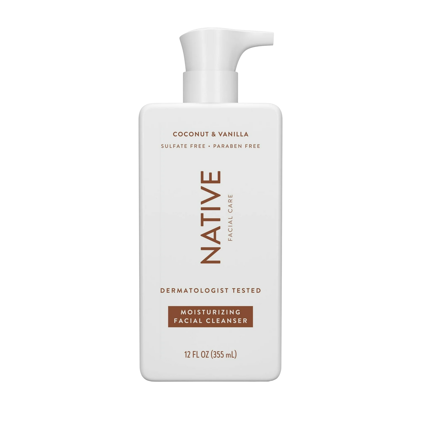 Native Moisturizing Facial Cleanser, Coconut & Vanilla, Sulfate Free, for All Skin Types, 12 fl oz