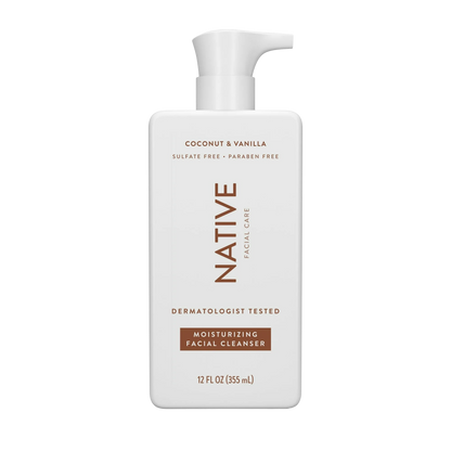 Native Moisturizing Facial Cleanser, Coconut & Vanilla, Sulfate Free, for All Skin Types, 12 fl oz