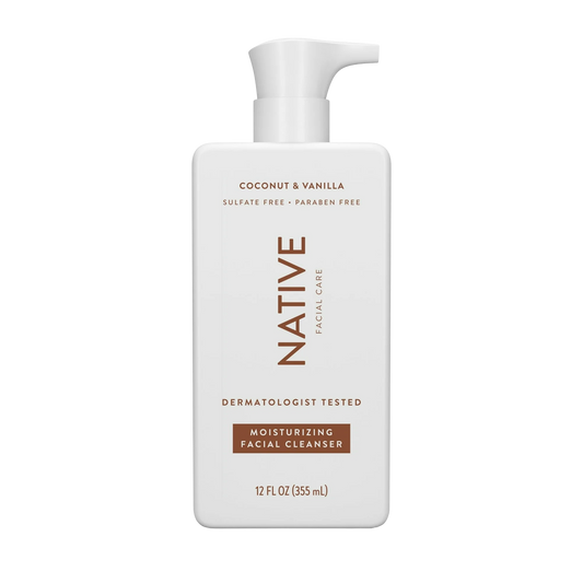 Native Moisturizing Facial Cleanser, Coconut & Vanilla, Sulfate Free, for All Skin Types, 12 fl oz