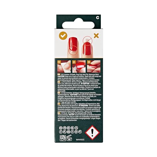 imPRESS imPRESS Design Press-On Nails, Very Merry, Neutral, Short Size, Squoval Shape, 30 Nails, Prep Pad, Instructions Sheet, 1 Manicure Stick, 1 Mini File