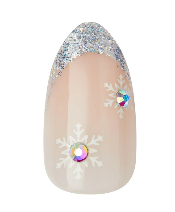 imPRESS Holiday Press-On Nails, Greatest Gift, Gray, Medium Length, Almond Shape, 30 Ct.