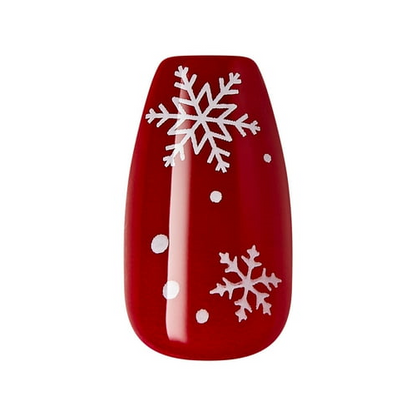 imPRESS Holiday Press-On Nails, Truth or Dear, Red, Medium Length, Coffin Shape, 30 Ct.