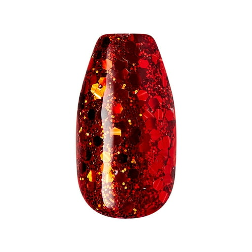imPRESS Holiday Press-On Nails, Truth or Dear, Red, Medium Length, Coffin Shape, 30 Ct.
