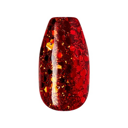 imPRESS Holiday Press-On Nails, Truth or Dear, Red, Medium Length, Coffin Shape, 30 Ct.