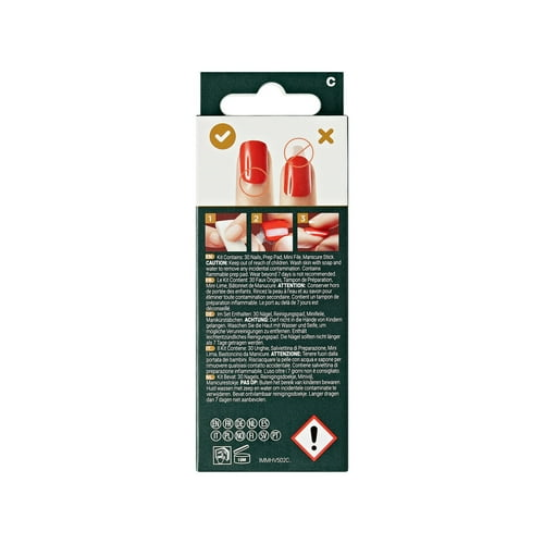imPRESS Holiday Press-On Nails,White Night, Red, Medium Length, Almond Shape, 30 Ct.