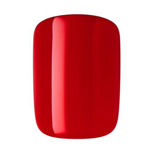 imPRESS imPRESS Design Press-On Nails, Adorabell, Red, Short Size, Squoval Shape, 30 Nails, Prep Pad, Instructions Sheet, 1 Manicure Stick, 1 Mini File