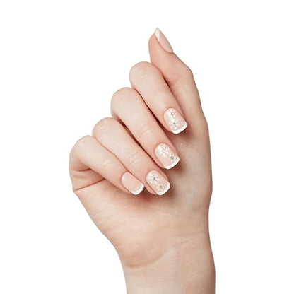 imPRESS imPRESS Design Press-On Nails, Jolly Holiday, Neutral, Short Size, Squoval Shape, 30 Nails, Prep Pad, Instructions Sheet, 1 Manicure Stick, 1 Mini File