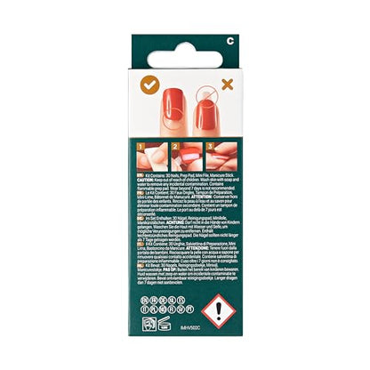 imPRESS imPRESS Design Press-On Nails, Jolly Holiday, Neutral, Short Size, Squoval Shape, 30 Nails, Prep Pad, Instructions Sheet, 1 Manicure Stick, 1 Mini File
