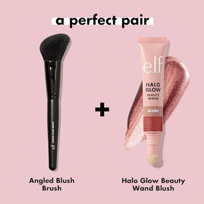 e.l.f. Angled Blush Brush, Face Makeup Brush For A Sculpted Look, Great For Cream, Liquid Or Powder Blush, Bronzers & more, Vegan & Cruelty-Free