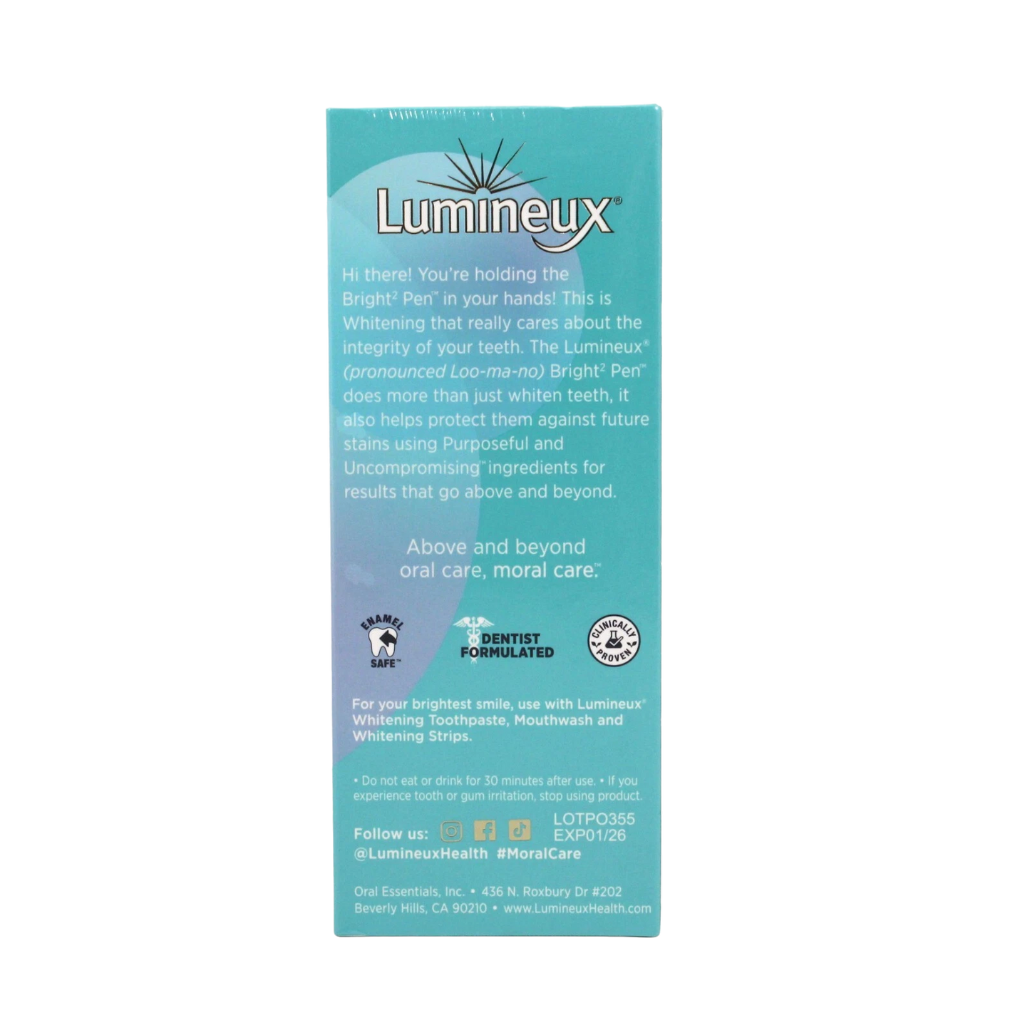 Lumineux 2-in-1 Whitening Pen (1 Pack) Enamel Safe and Clinically Proven to Whiten Without The Sensitivity - Removes Coffee, Tea, and Smoking Stains