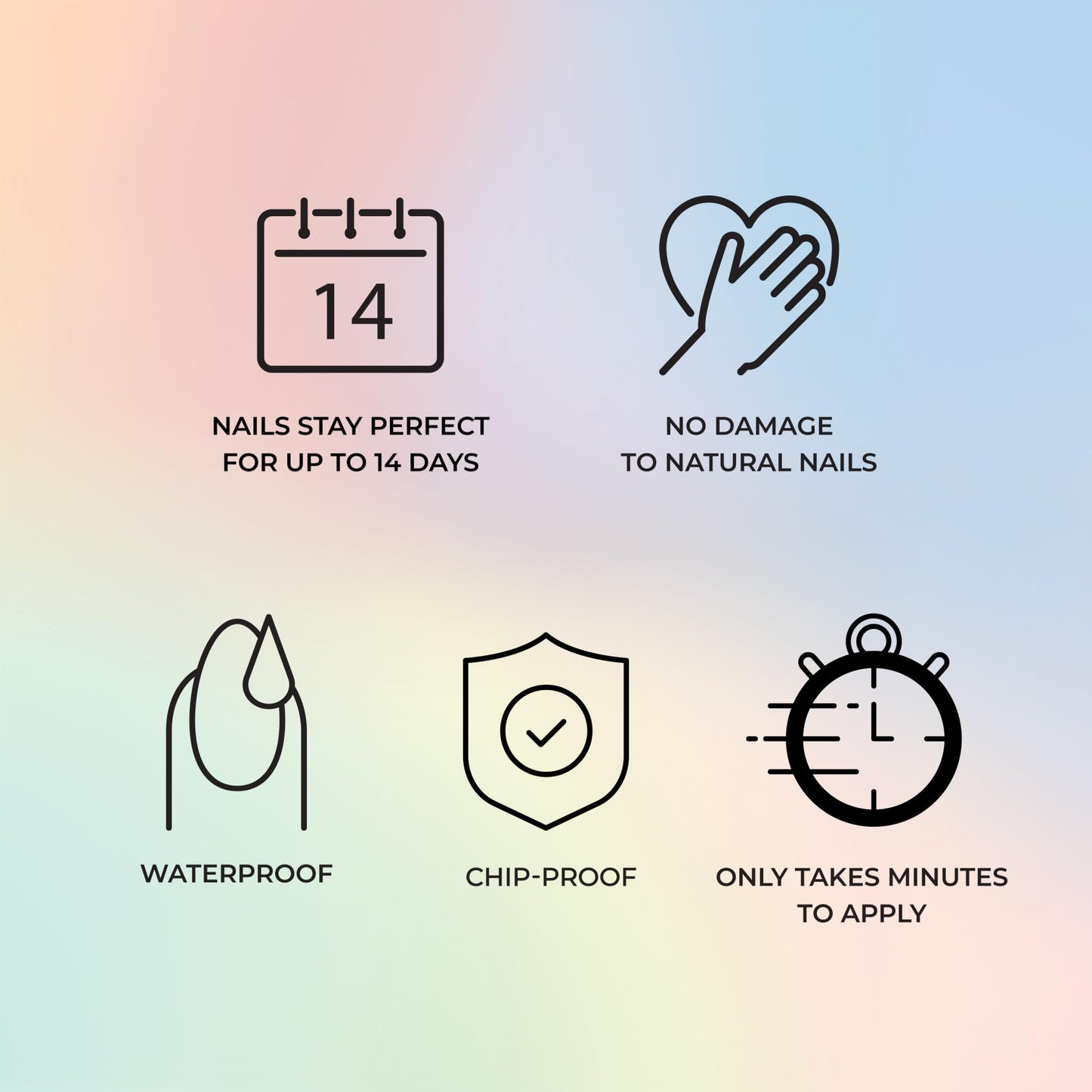 KISS Voguish Fantasy, Press On Nails, Nail glue included, Long Size, Includes 28 Nails, 2g glue, 1 Manicure Stick, 1 Mini File KVF04