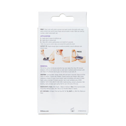 KISS Voguish Fantasy, Press On Nails, Nail glue included, Long Size, Includes 28 Nails, 2g glue, 1 Manicure Stick, 1 Mini File KVF04