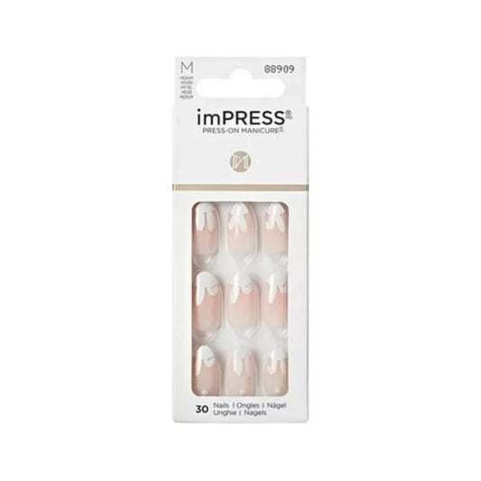 KISS imPRESS Press-On Manicure, Medium Length, Love Grows, 30 Nails