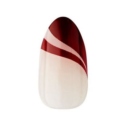 KISS imPRESS 'Vision' Press-On Nails, Deep Red, Medium Length, Almond Shape, 30 Ct.