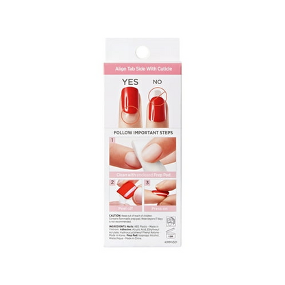 KISS imPRESS 'Vision' Press-On Nails, Deep Red, Medium Length, Almond Shape, 30 Ct.