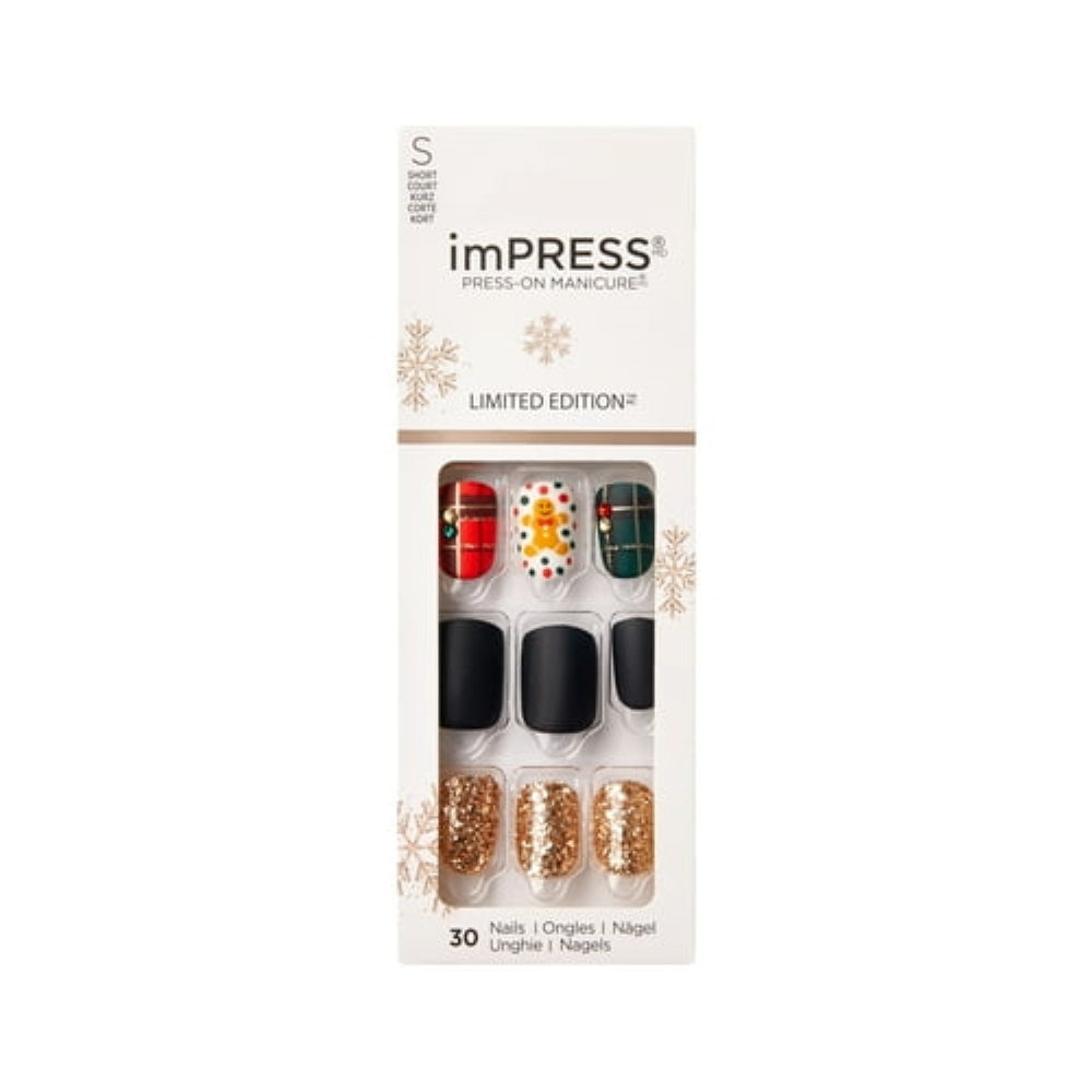 imPRESS Press-On Manicure Holiday Limited Edition Fake Nails, ‘Love Me More’, 30 Count