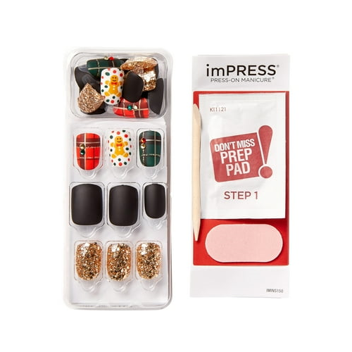 imPRESS Press-On Manicure Holiday Limited Edition Fake Nails, ‘Love Me More’, 30 Count