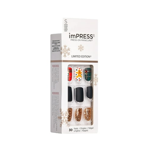 imPRESS Press-On Manicure Holiday Limited Edition Fake Nails, ‘Love Me More’, 30 Count