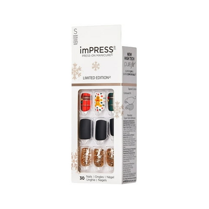 imPRESS Press-On Manicure Holiday Limited Edition Fake Nails, ‘Love Me More’, 30 Count