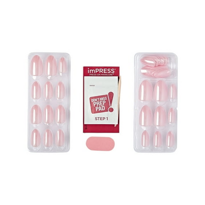imPRESS Glazed Donut Press-On Nails, No Glue Needed, Pink, Medium Almond Shape, 30 Ct.