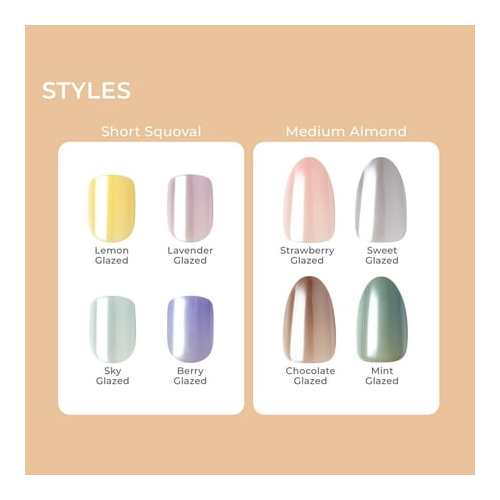 imPRESS Glazed Donut Press-On Nails, No Glue Needed, Pink, Medium Almond Shape, 30 Ct.