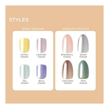 imPRESS Glazed Donut Press-On Nails, No Glue Needed, Pink, Medium Almond Shape, 30 Ct.