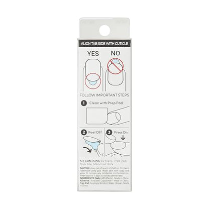 KISS imPRESS Color Press-On Nails Polish-Free Manicure Set, ‘Frosting’, 30 Chip-Proof, Smudge-Proof Fake Nails