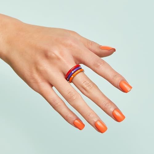 KISS imPRESS Color Press-On Nails Polish-Free Manicure Set, ‘Sweet Mango’, 30 Chip-Proof, Smudge-Proof Fake Nails