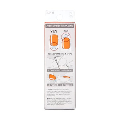 KISS imPRESS Color Press-On Nails Polish-Free Manicure Set, ‘Sweet Mango’, 30 Chip-Proof, Smudge-Proof Fake Nails