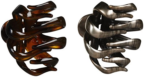 Scunci by Conair jaw claw clips - hair accessories for women - claw clips for thick hair - Brown/Nacar