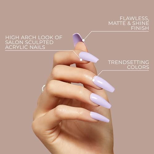 KISS Gel Fantasy, Press On Nails, Nail glue included, 'True Color', White, Long Size, Coffin Shape, Includes 28 Nails, 2g glue, 1 Manicure Stick, 1 Mini File