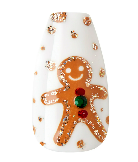 KISS Special Design Limited Edition, Medium Size, Holiday Fake Nails, Holly Jolly, 28 Pieces
