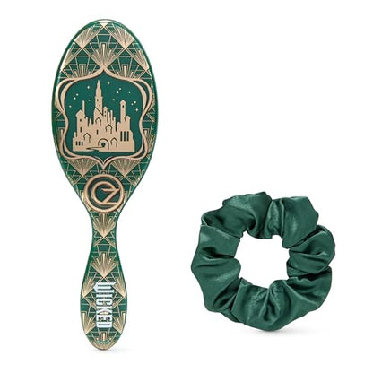 Wet Brush Original Detangler Hair Brush Emerald City (Wicked) Kit - Ultra-Soft IntelliFlex Bristles - Detangling Brush Glides Through Tangles For All Hair Types (Wet & Dry) - 1 Brush & 1 Scrunchie