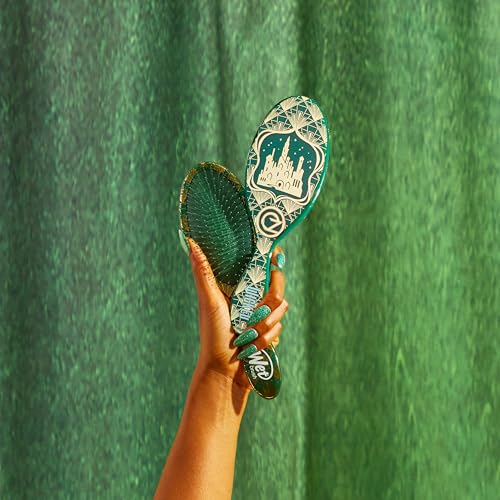 Wet Brush Original Detangler Hair Brush Emerald City (Wicked) Kit - Ultra-Soft IntelliFlex Bristles - Detangling Brush Glides Through Tangles For All Hair Types (Wet & Dry) - 1 Brush & 1 Scrunchie
