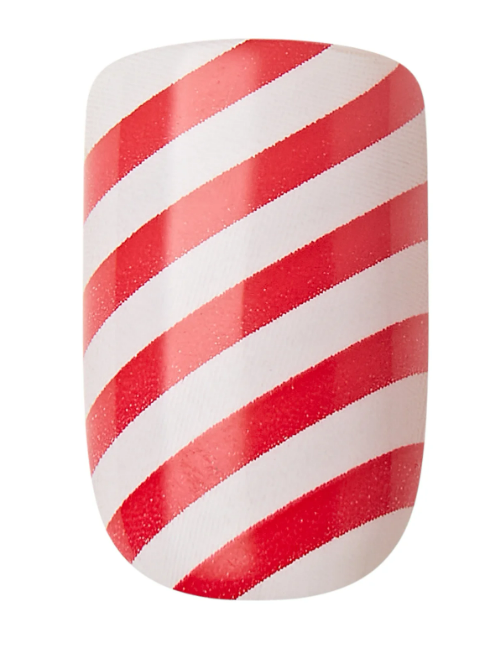KISS Limited Edition Special Design Ready-To-Wear Gel Press-On Nails, Short Square Holiday Fake Nails, My Santa Claus, 28 Pieces