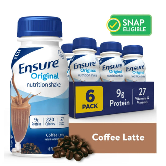 Ensure Liq Cffe Latte Btt Size 6/8z Ensure Balanced Nutrition Shake Coffee Latte 6 Pack 48 Fluid Ounce