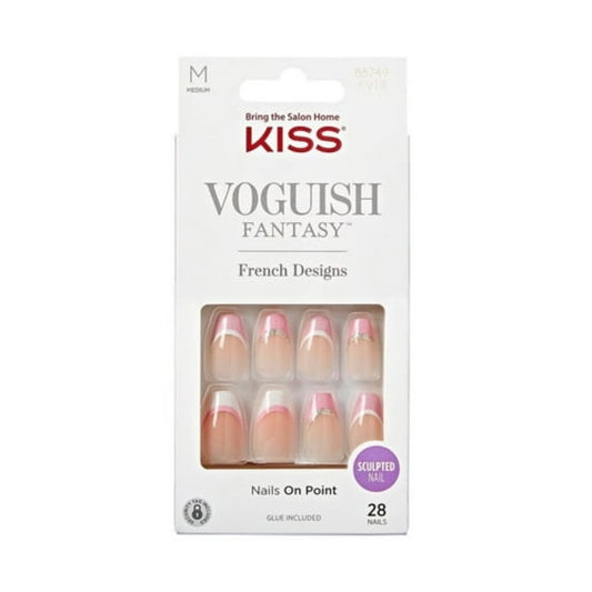 KISS Voguish Fantasy French Designs Nails On Point 28 Nails 88749