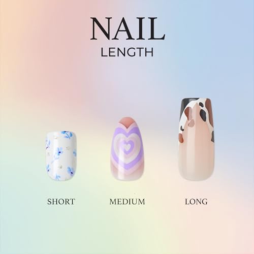 KISS Limited Edition Special Design, Press On Nails, Nail glue included, Medium Size, Includes 28 Nails, 2g glue, 1 Manicure Stick, 1 Mini File